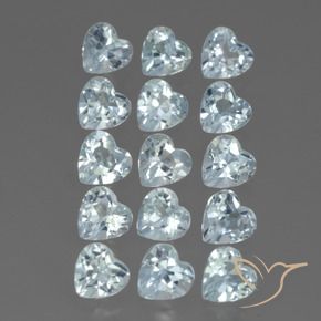 Gemas de Topacio Azul Cielo natural de 4.75 ct, Corazón, VS