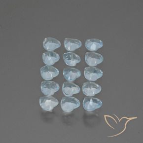 Gemas de Topacio Azul Cielo natural de 4.08 ct, Corazón, VS