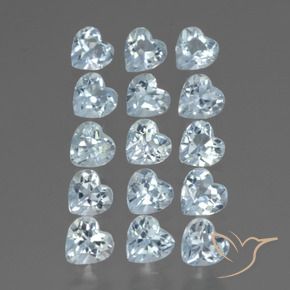 Gemas de Topacio Azul Cielo natural de 4.14 ct, Corazón, VS