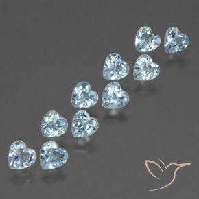 Gemas de Topacio Azul Cielo natural de 3.02 ct, Corazón, VS