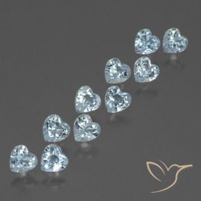 Gemas de Topacio Azul Cielo natural de 3.04 ct, Corazón, VS