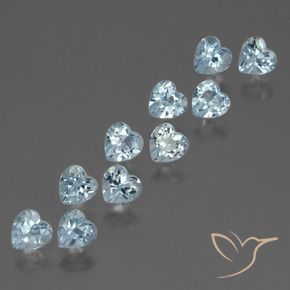 Gemas de Topacio Azul Cielo natural de 3.16 ct, Forma de corazón, VS