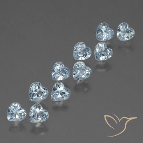 Gemas de Topacio Azul Cielo natural de 2.98 ct, Corazón, VS