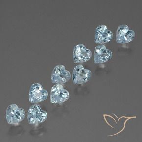 Gemas de Topacio Azul Cielo natural de 3.32 ct, Corazón, VS