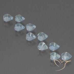Gemas de Topacio Azul Cielo natural de 3.32 ct, Corazón, VS