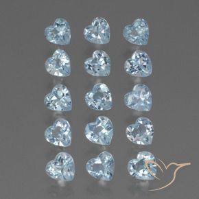 Gemas de Topacio Azul Cielo natural de 4.27 ct, Corazón, VS
