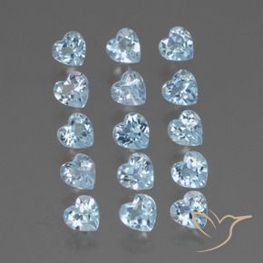Gemas de Topacio Azul Cielo natural de 4.13 ct, Corazón, VS