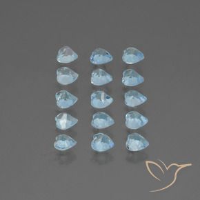 Gemas de Topacio Azul Cielo natural de 4.13 ct, Corazón, VS