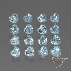 Gemas de Topacio Azul Cielo natural de 4.69 ct, Corazón, VS