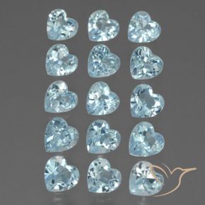 Gemas de Topacio Azul Cielo natural de 4.32 ct, Corazón, VS