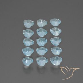 Gemas de Topacio Azul Cielo natural de 4.32 ct, Corazón, VS