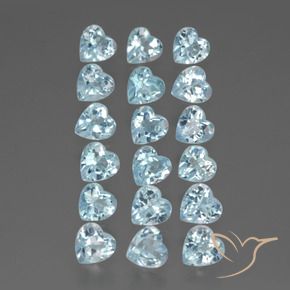 Gemas de Topacio Azul Cielo natural de 5.46 ct, Corazón, VS