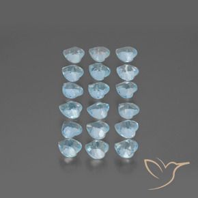 Gemas de Topacio Azul Cielo natural de 5.46 ct, Corazón, VS