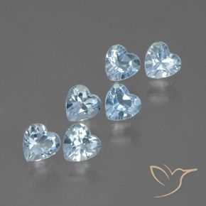 Gemas de Topacio Azul Cielo natural de 1.73 ct, Forma de corazón, VS