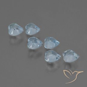 Gemas de Topacio Azul Cielo natural de 1.73 ct, Forma de corazón, VS
