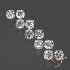 Gemas de Topacio Blanco natural de 4.71 ct, Forma Cojín, VS