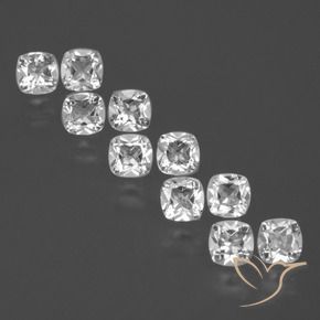Gemas de Topacio Blanco natural de 4.96 ct, Forma Cojín, VS