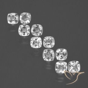 Gemas de Topacio Blanco natural de 4.49 ct, Forma Cojín, VS