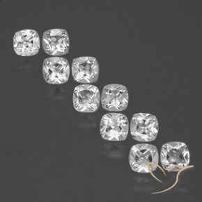Gemas de Topacio Blanco natural de 5.18 ct, Forma Cojín, VS