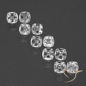 Gemas de Topacio Blanco natural de 4.27 ct, Forma Cojín, VS