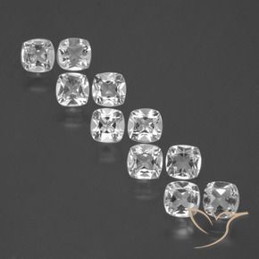 Gemas de Topacio Blanco natural de 4.41 ct, Forma Cojín, VS