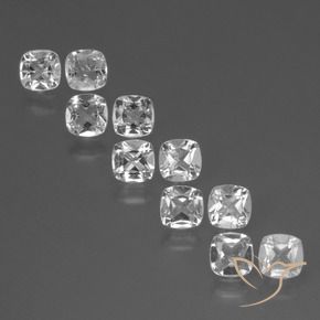 Gemas de Topacio Blanco claro natural de 4.48 ct, Forma Cojín, VS
