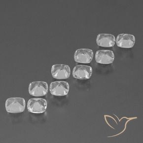 Gemas de Topacio Blanco claro natural de 4.48 ct, Forma Cojín, VS