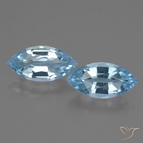4.12ctw Natural Azul Cielo Topacio, Marquesa, VS