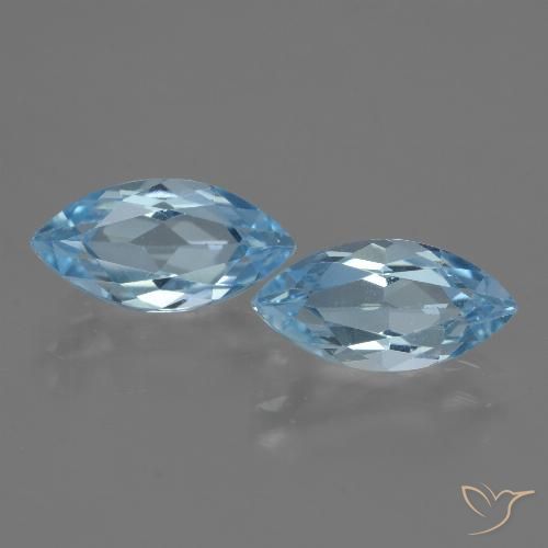 4.63ctw Natural Azul Cielo Topacio, Marquesa, VVS-VS
