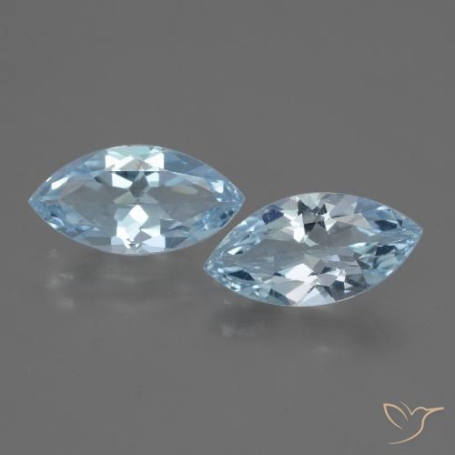 3.88ctw Natural Azul Cielo Topacio, Marquesa, VVS-VS