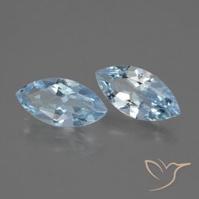 Gemas de Topacio Azul Cielo natural de 3.88 ct, Marquesa, VVS-VS
