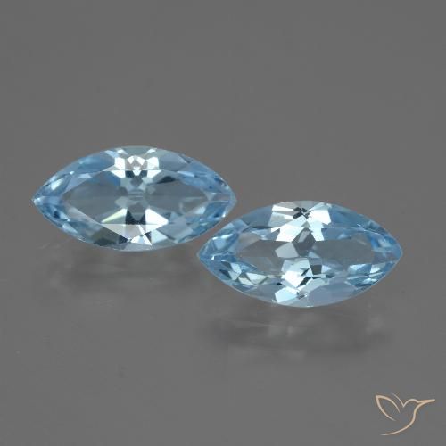 4.15ctw Natural Azul Cielo Topacio, Marquesa, VVS-VS