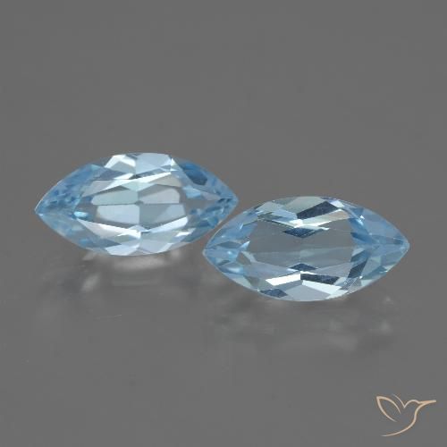 4.59ctw Natural Azul Suizo Topacio, Marquesa, VVS-VS