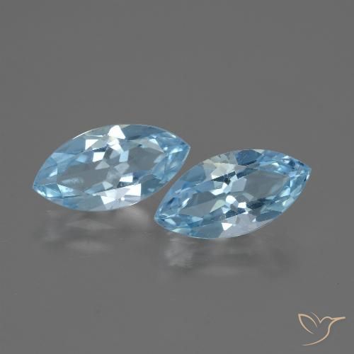 4.37ctw Natural Azul Suizo Topacio, Marquesa, VVS-VS