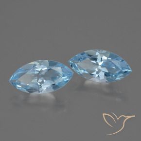 Gemas de Topacio Azul Suizo natural de 4.37 ct, Marquesa, VVS-VS