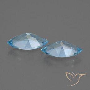 Gemas de Topacio Azul Suizo natural de 4.37 ct, Marquesa, VVS-VS