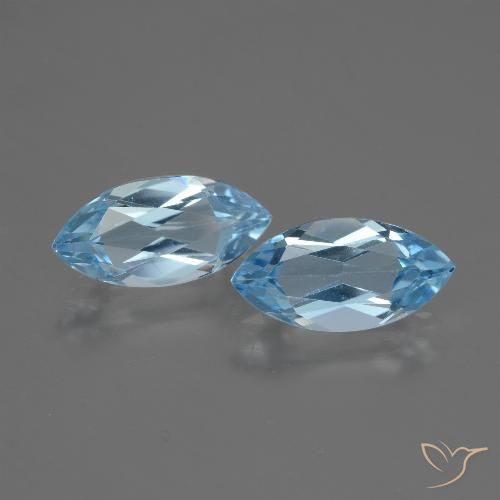 3.86ctw Natural Azul Cielo Topacio, Marquesa, VVS-VS