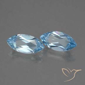 Gemas de Topacio Azul Cielo natural de 3.86 ct, Marquesa, VVS-VS