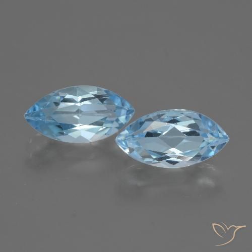 4.73ctw Natural Azul Cielo Topacio, Marquesa, VVS-VS