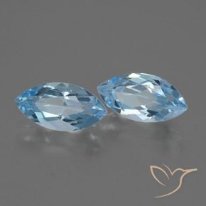 Gemas de Topacio Azul Cielo natural de 4.73 ct, Marquesa, VVS-VS