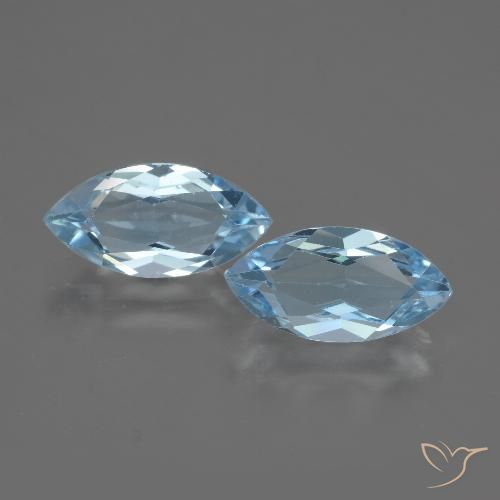 4.36ctw Natural Azul Cielo Topacio, Marquesa, VVS-VS