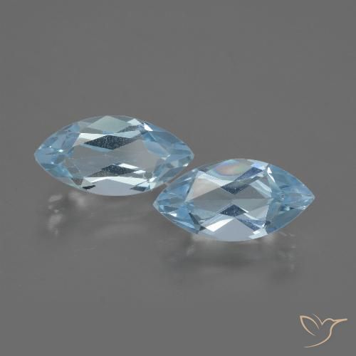 4.36ctw Natural Azul Suizo Topacio, Marquesa, VVS-VS