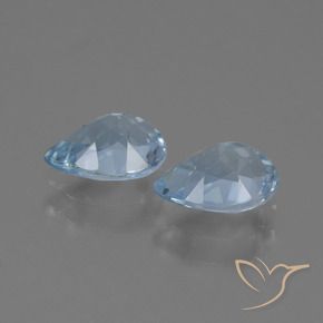 Gemas de Topacio Azul Cielo natural de 1.65 ct, En forma de pera, VVS-VS