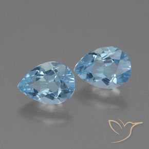 Gemas de Topacio Azul Cielo natural de 1.67 ct, En forma de pera, VVS-VS