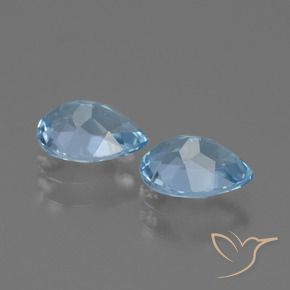 Gemas de Topacio Azul Cielo natural de 1.67 ct, En forma de pera, VVS-VS