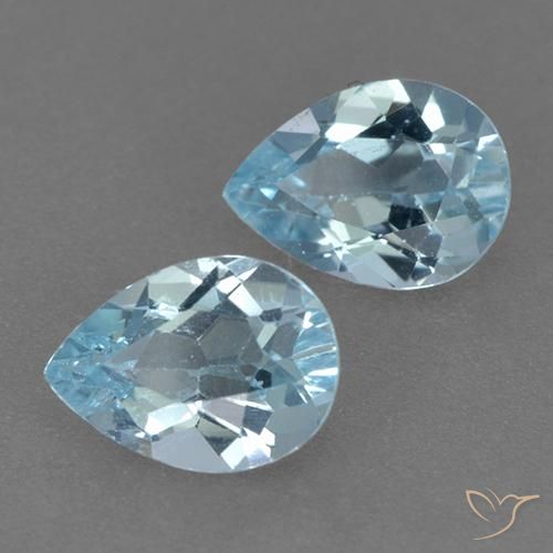 Gemas de Topacio Azul Cielo natural de 1.79 ct, En forma de pera, VVS-VS