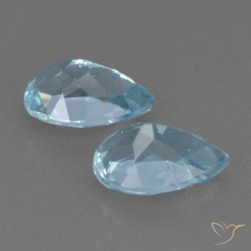 Gemas de Topacio Azul Cielo natural de 1.79 ct, En forma de pera, VVS-VS