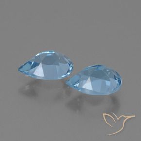 Gemas de Topacio Azul Cielo natural de 1.68 ct, En forma de pera, VVS-VS