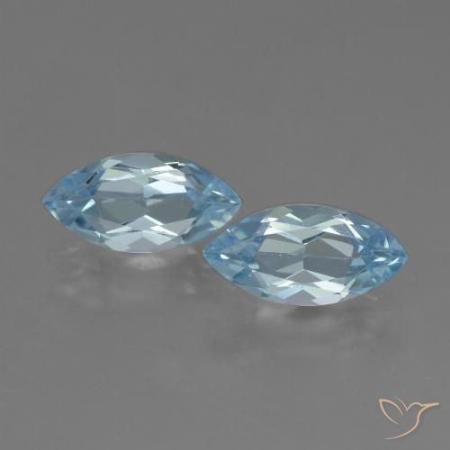 4.38ctw Natural Azul Cielo Topacio, Marquesa, VVS-VS
