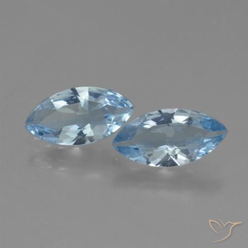 3.60ctw Natural Azul Cielo Topacio, Marquesa, VVS
